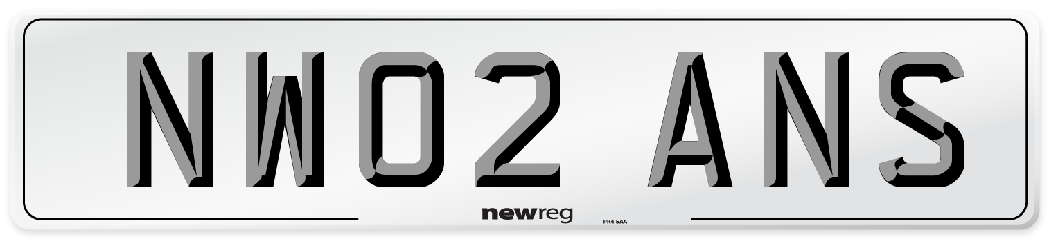 NW02 ANS Number Plate from New Reg